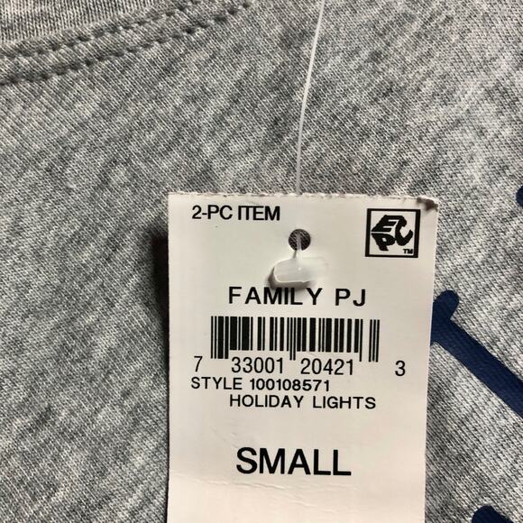 Holiday Family PJs Blue and Grey Holiday Lights 2 Piece Set - Size Small - Picture 13 of 16